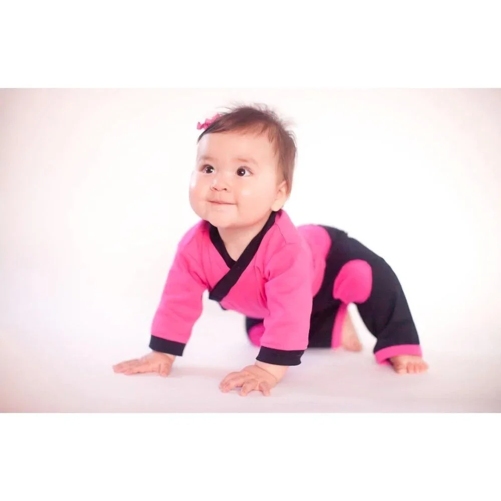 Eco-Conscious SHINOBI BABY Martial Arts Ninja Romper Yin Yang Shoes Set 12-18M